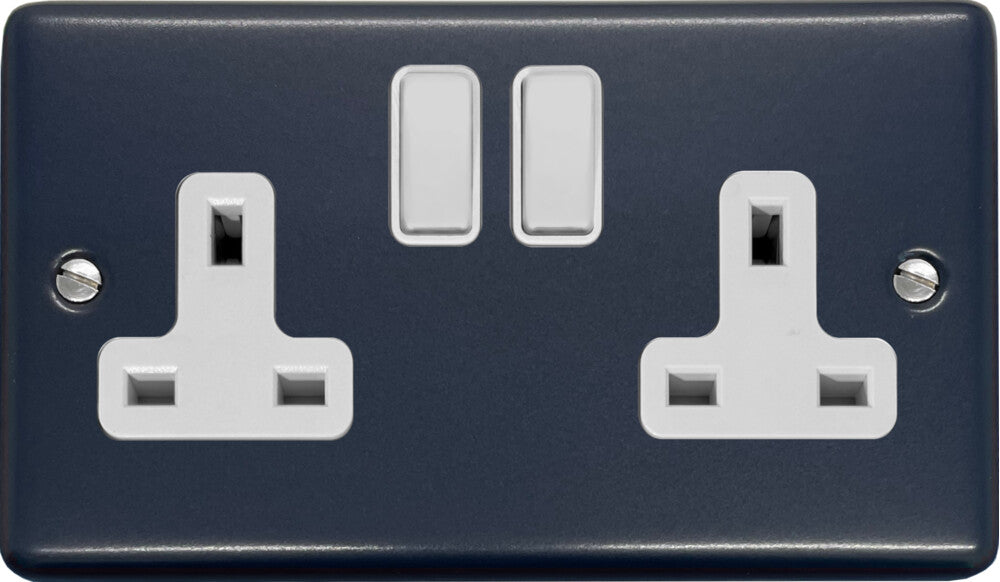 Contour Blue 2 Gang Socket