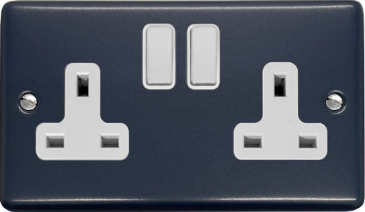 Contour Blue 2 Gang Socket