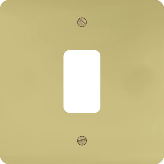 Flat Polished Brass 1 Gang Grid Plate