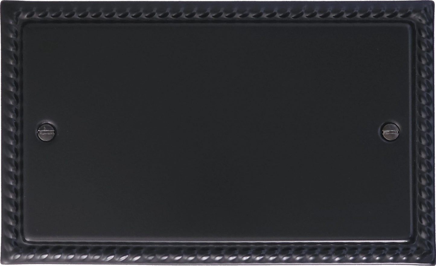 Georgian Flat Black 2 Gang Blank