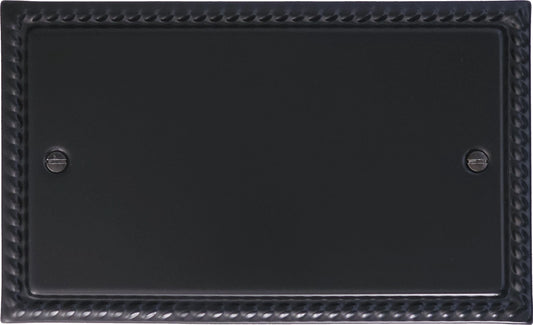 Georgian Flat Black 2 Gang Blank