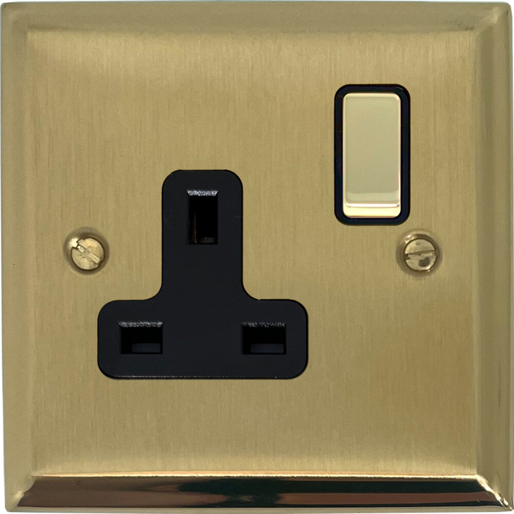 Deco Satin Brass 1 Gang Socket