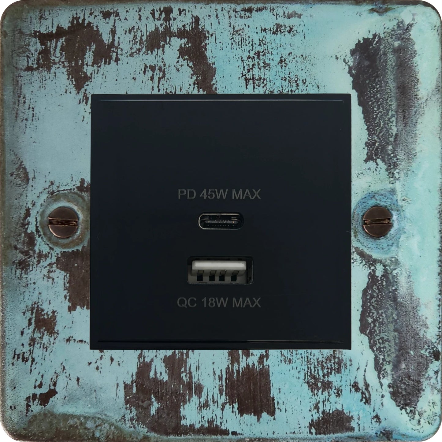 Flat Verdigris 45W Quick Charge USB Module