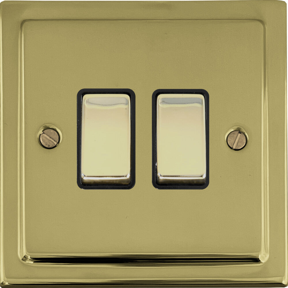Victorian Polished Brass 2 Gang 2 Way Switch