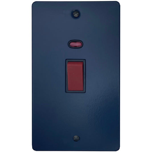 Flat Blue 45 Amp Vertical Cooker Switch (Black Switch)