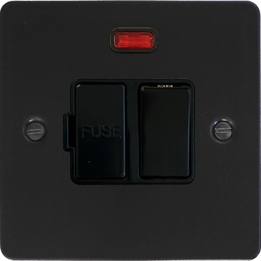 Flat Black Switched Fused Spur with Neon (Black Switch)