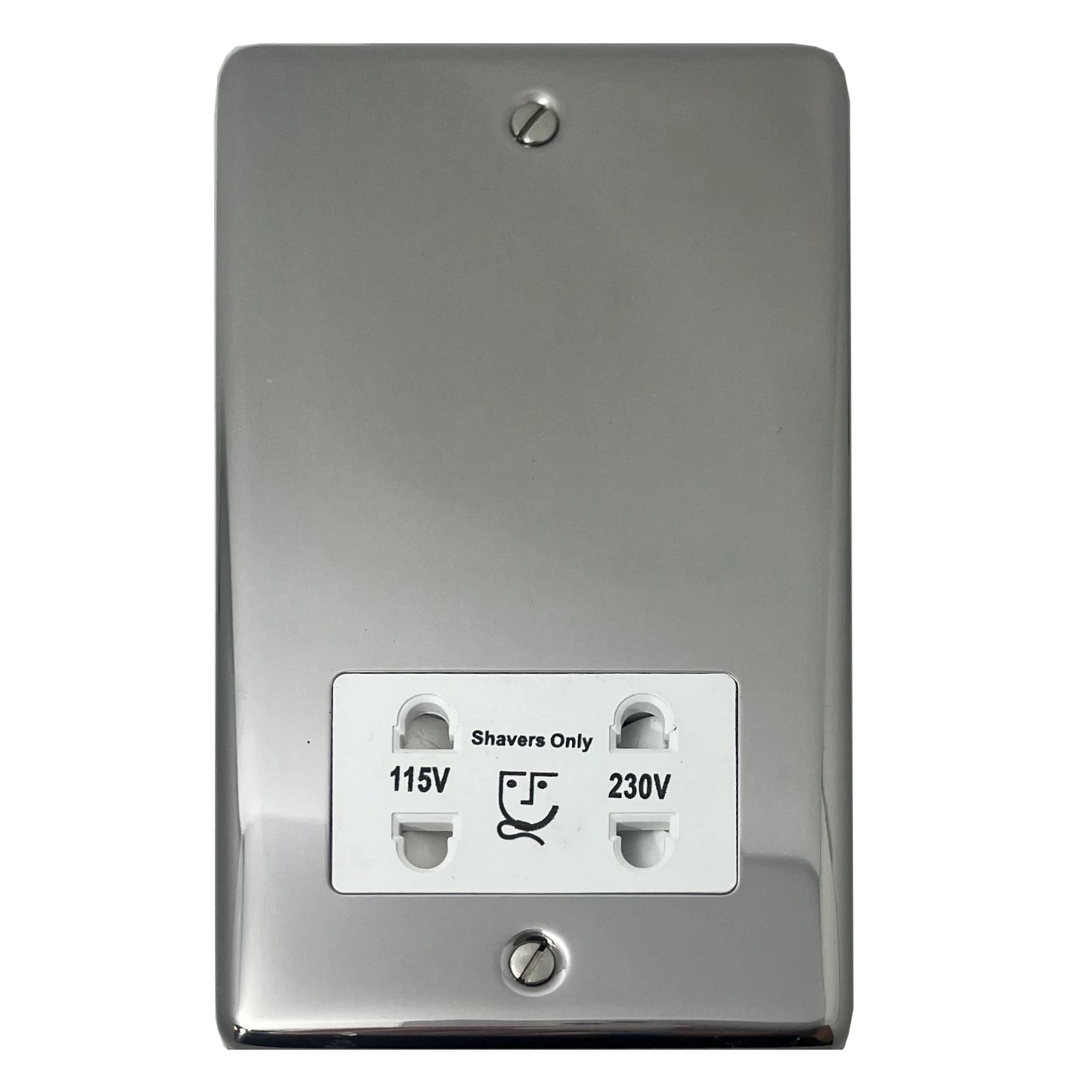 Contour Polished Steel Shaver Socket