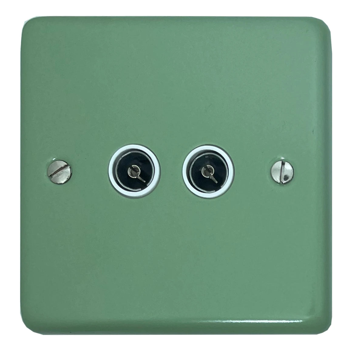 Classic Sage Green 2 Gang TV Socket (White Insert)