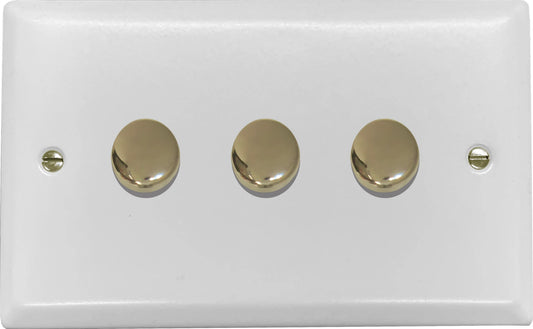 Spectrum Flat White 3 Gang LED Dimmer