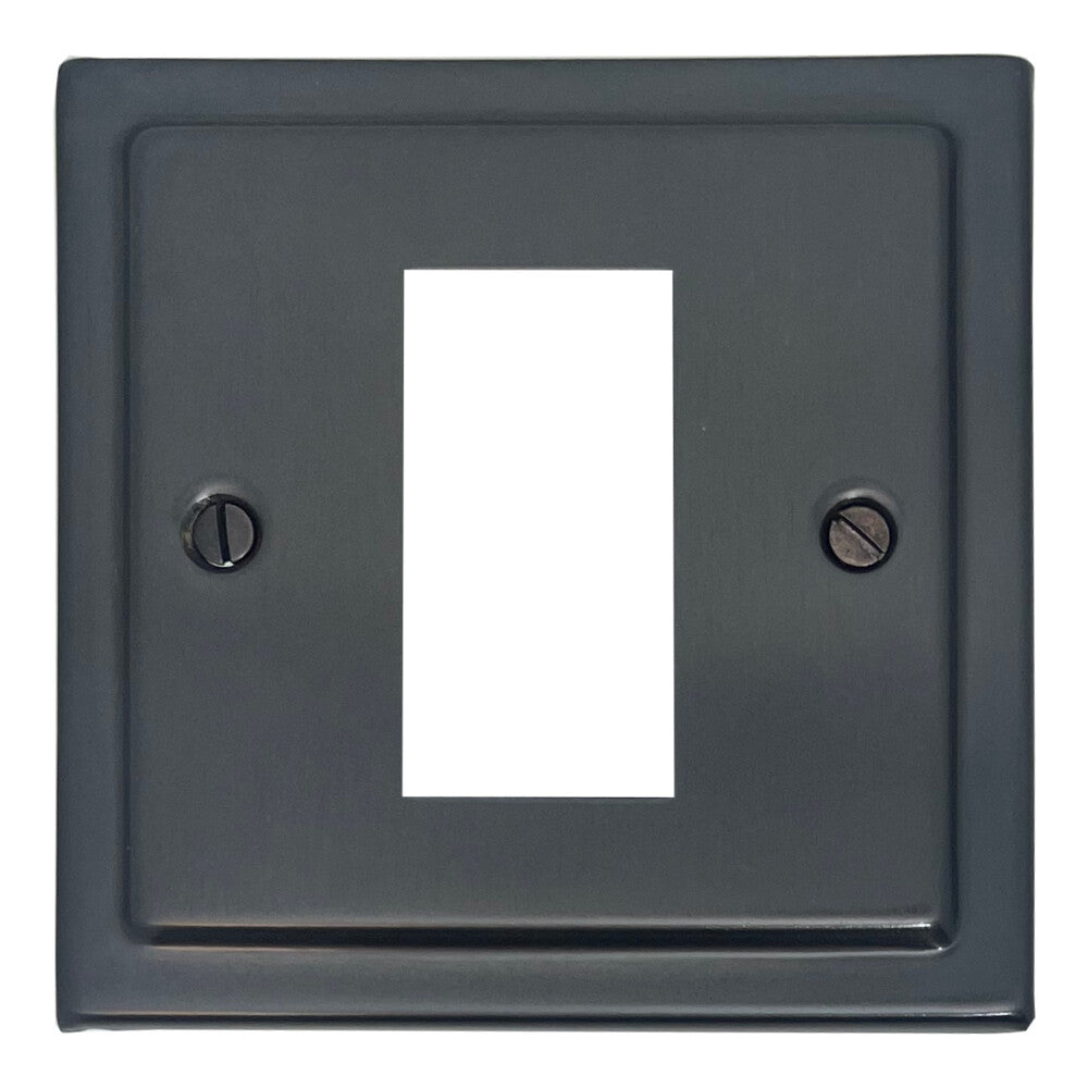 Victorian Black Bronze 1 Gang Mod Plate & Frame