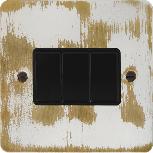 Flat Dover Bronze 3 Gang Switch