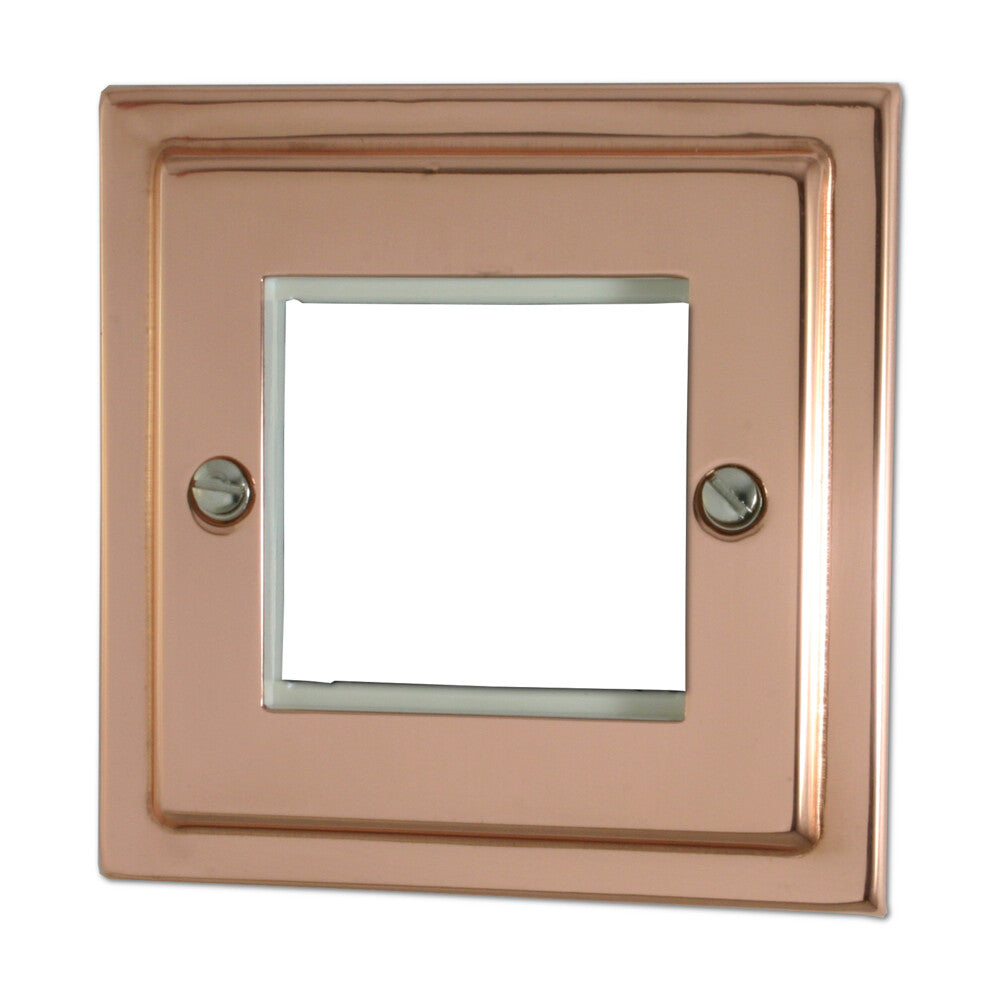 Victorian Polished Copper 2 Gang Mod Plate & Frame