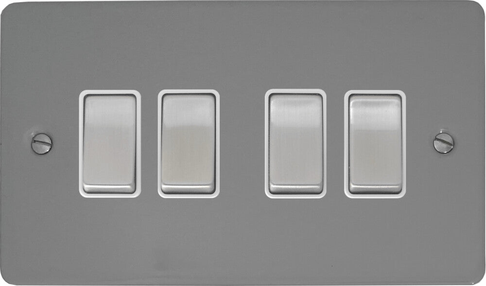 Flat Light Grey 4 Gang 2 Way Switch