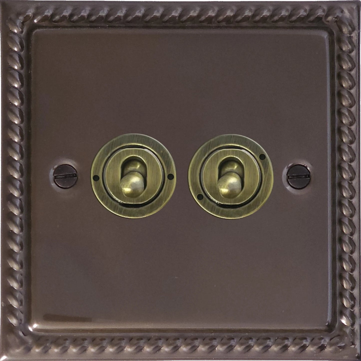Georgian Medium Bronze 2 Gang 2 Way Toggle