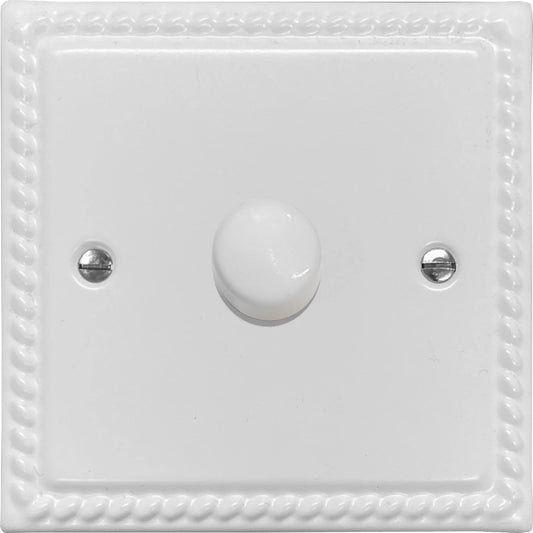 Georgian Flat White 1 Gang 120W LED Dimmer