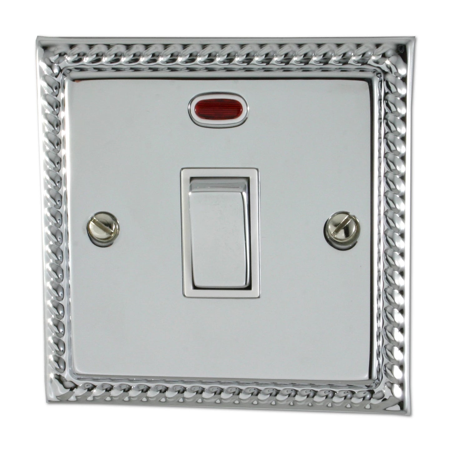 Georgian Polished Chrome 20 Amp Switch & Neon