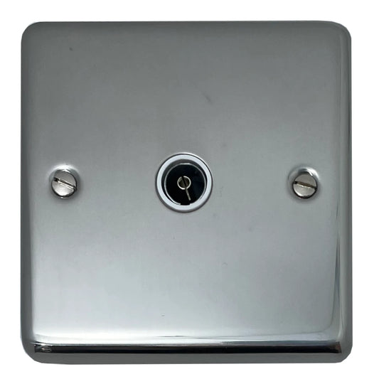 Contour Polished Steel 1 Gang Coax Point