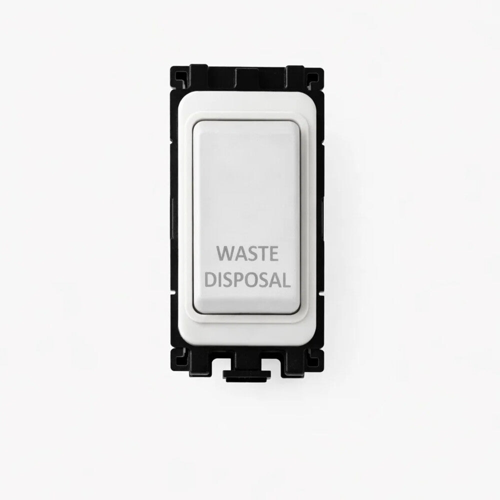 20A DP Switch - Engraved with - Waste Disposal - All White Insert