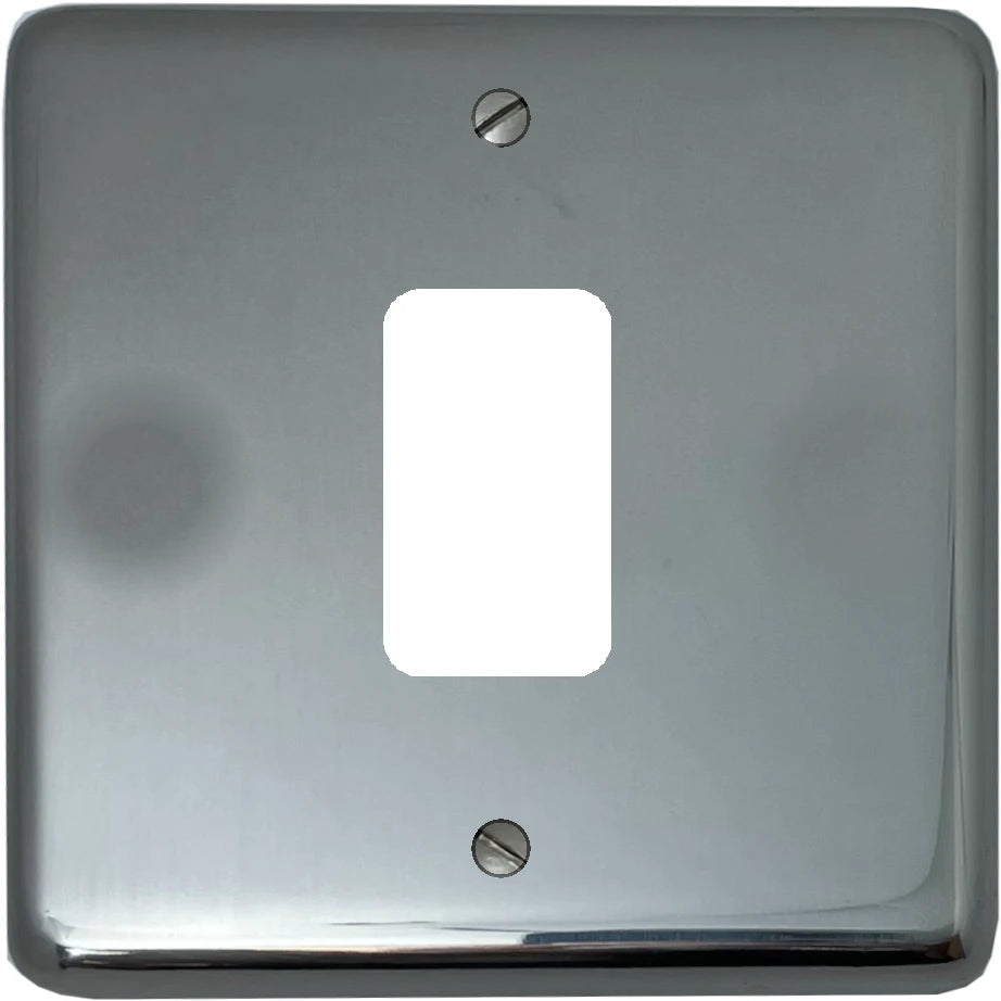Contour Polished Steel 1 Gang Grid Plate