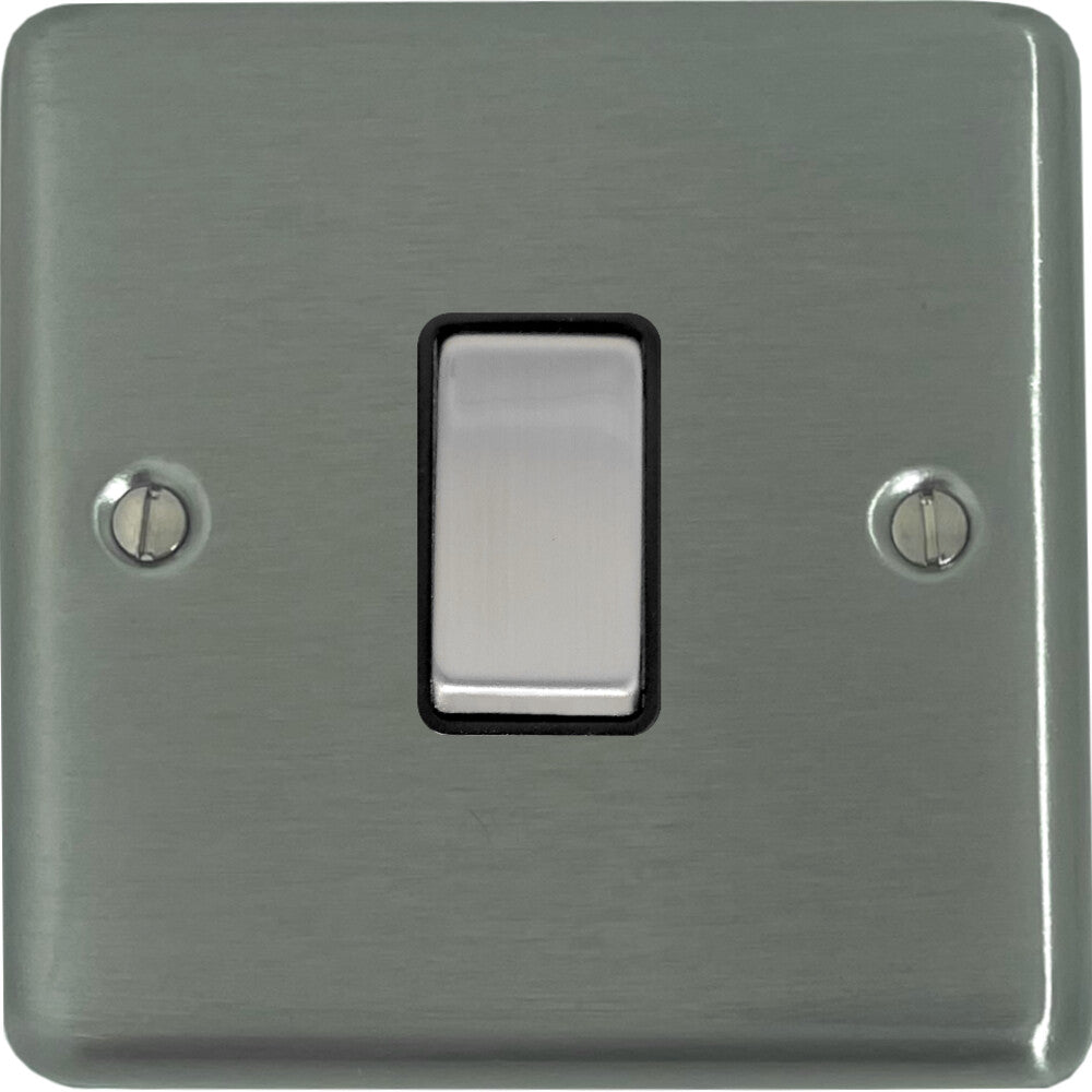 Contour Brushed Steel 1 Gang 2 Way Switch