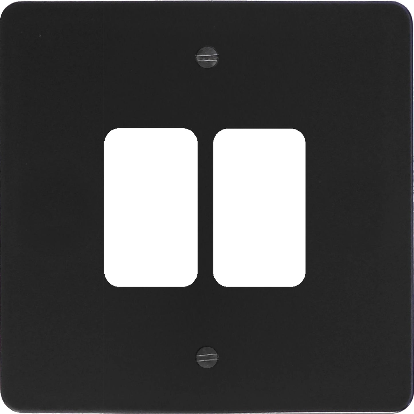 Flat Black 2 Gang Grid Plate