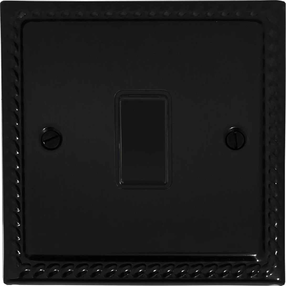 Monarch Flat Black 1 Gang Switch (Black Switch)