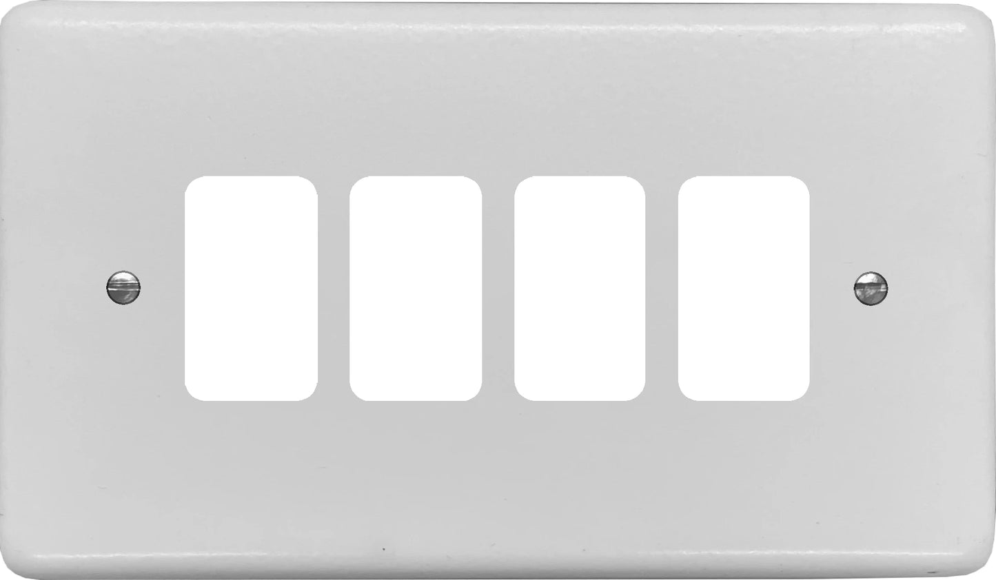 Contour Flat White 4 Gang Grid Plate