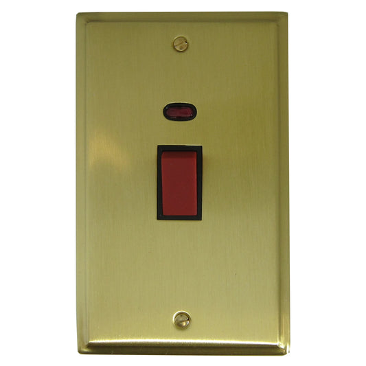 Deco Satin Brass 45Amp Dp Switch & Neon