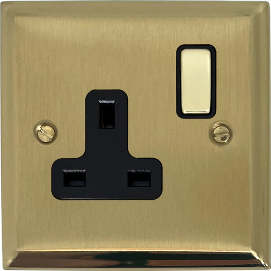 Deco Satin Brass 1 Gang Socket