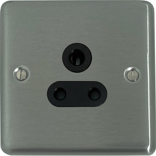 Contour Brushed Steel 5 Amp Socket