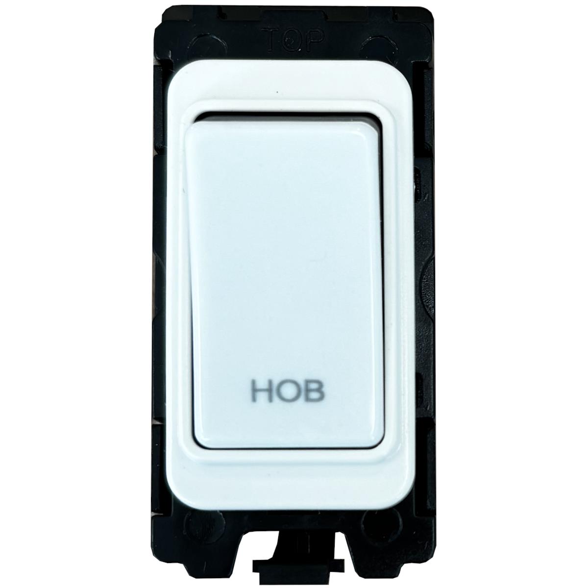 20A DP Switch - Engraved with - Hob - All White Insert