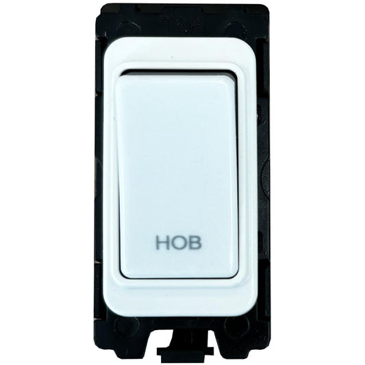 20A DP Switch - Engraved with - Hob - All White Insert