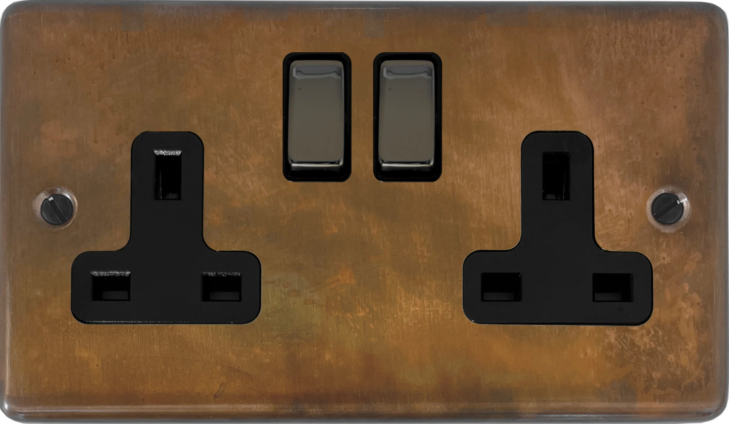 Contour  Tarnished Copper  2 Gang Socket