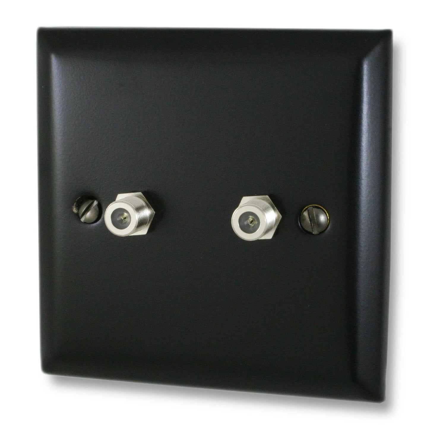 Spectrum Flat Black  2 Gang Satellite Point