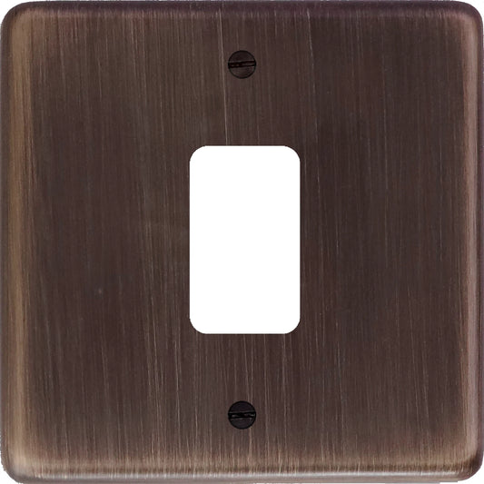 Contour Antique Copper 1 Gang Grid Plate