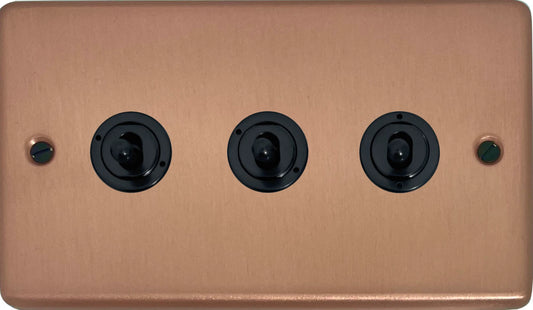 Contour Rose Gold 3 Gang Toggle (Flat Black Toggle)