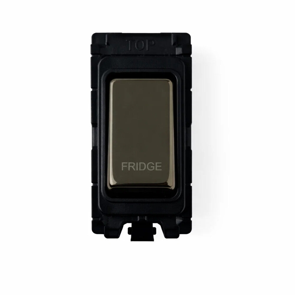 20A DP Switch - Engraved - Fridge - Black Nickel Switch