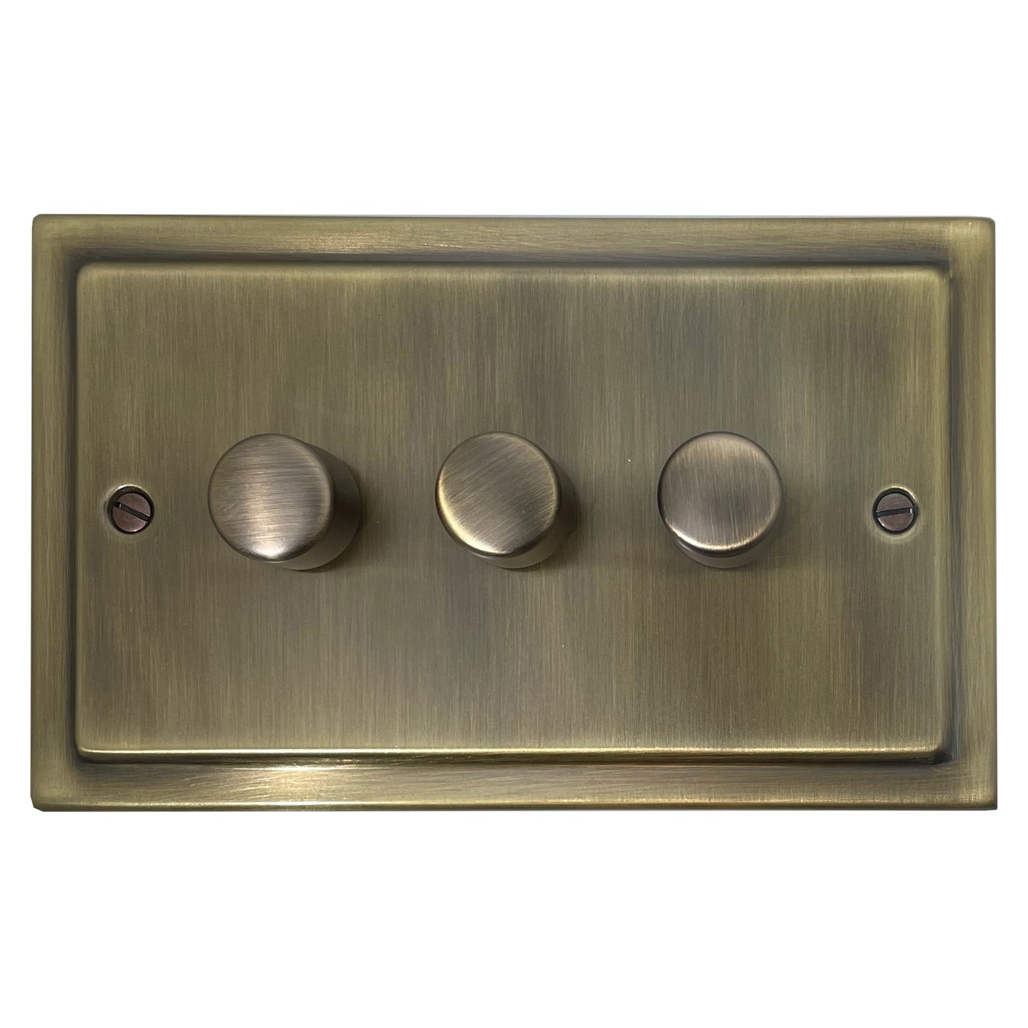 Victorian Light Antique Brass 3 Gang Dimmer LED