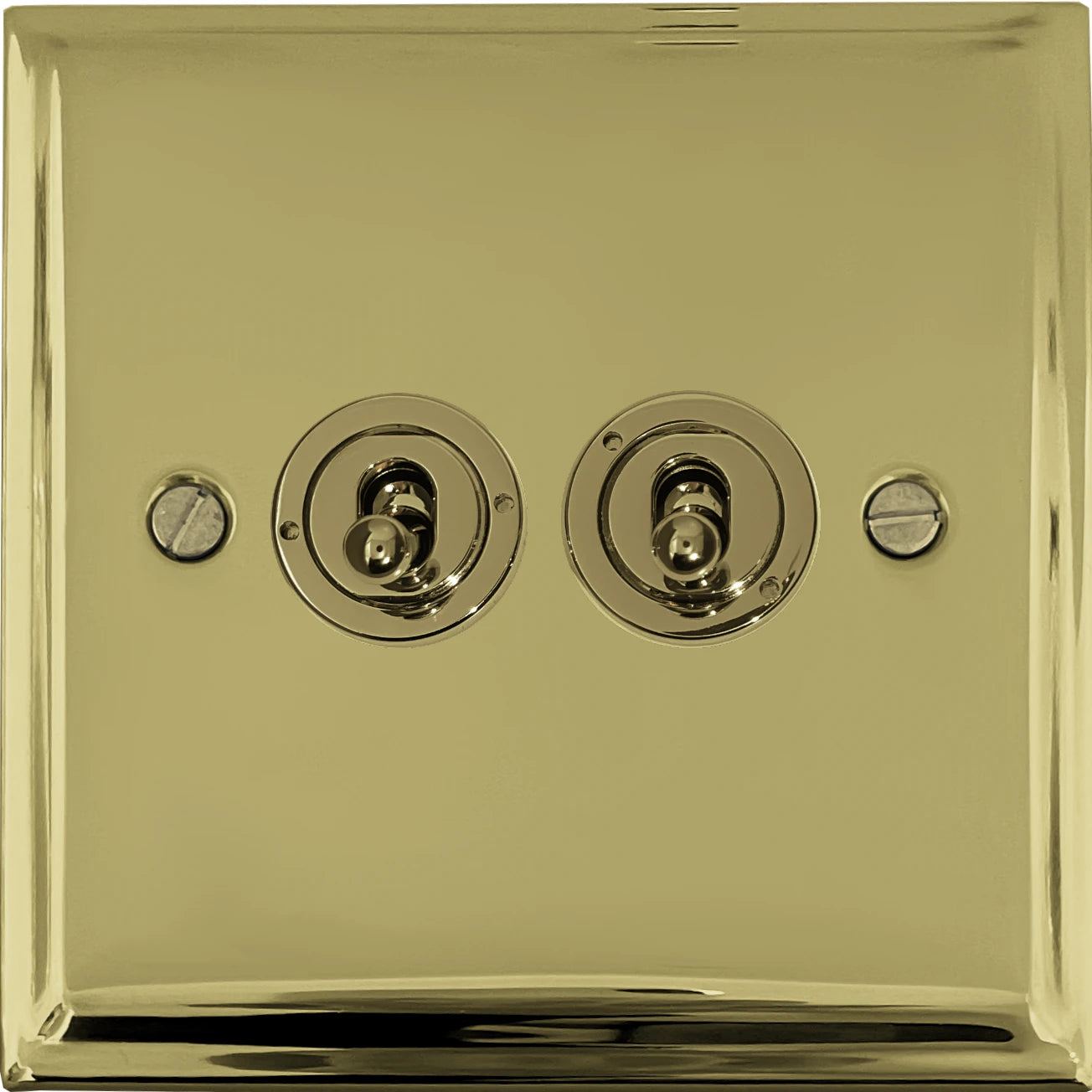 Deco Polished Brass 2 Gang Toggle