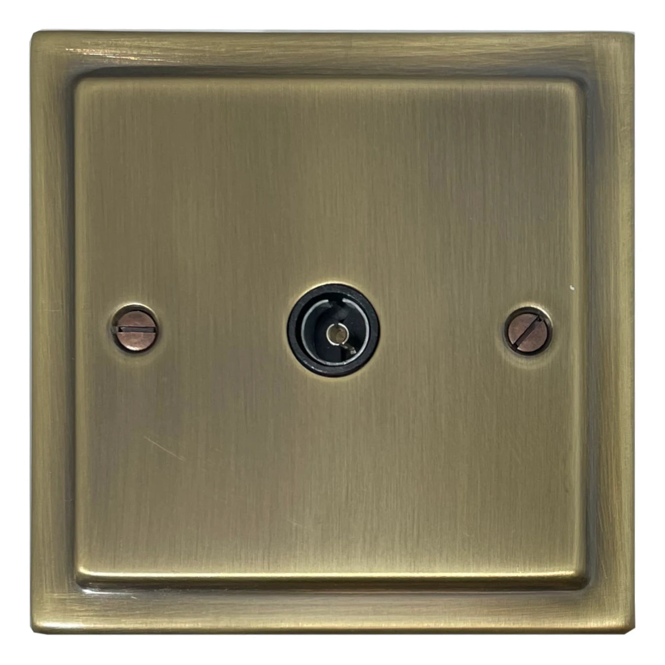 Victorian Light Antique Brass 1 Gang Coax Socket