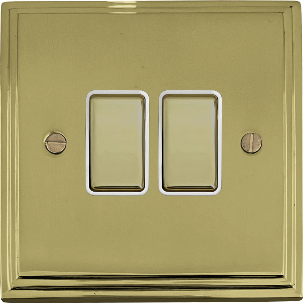 Victorian Polished Brass 2 Gang 2 Way Switch