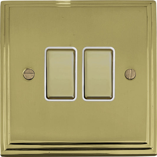 Victorian Polished Brass 2 Gang 2 Way Switch