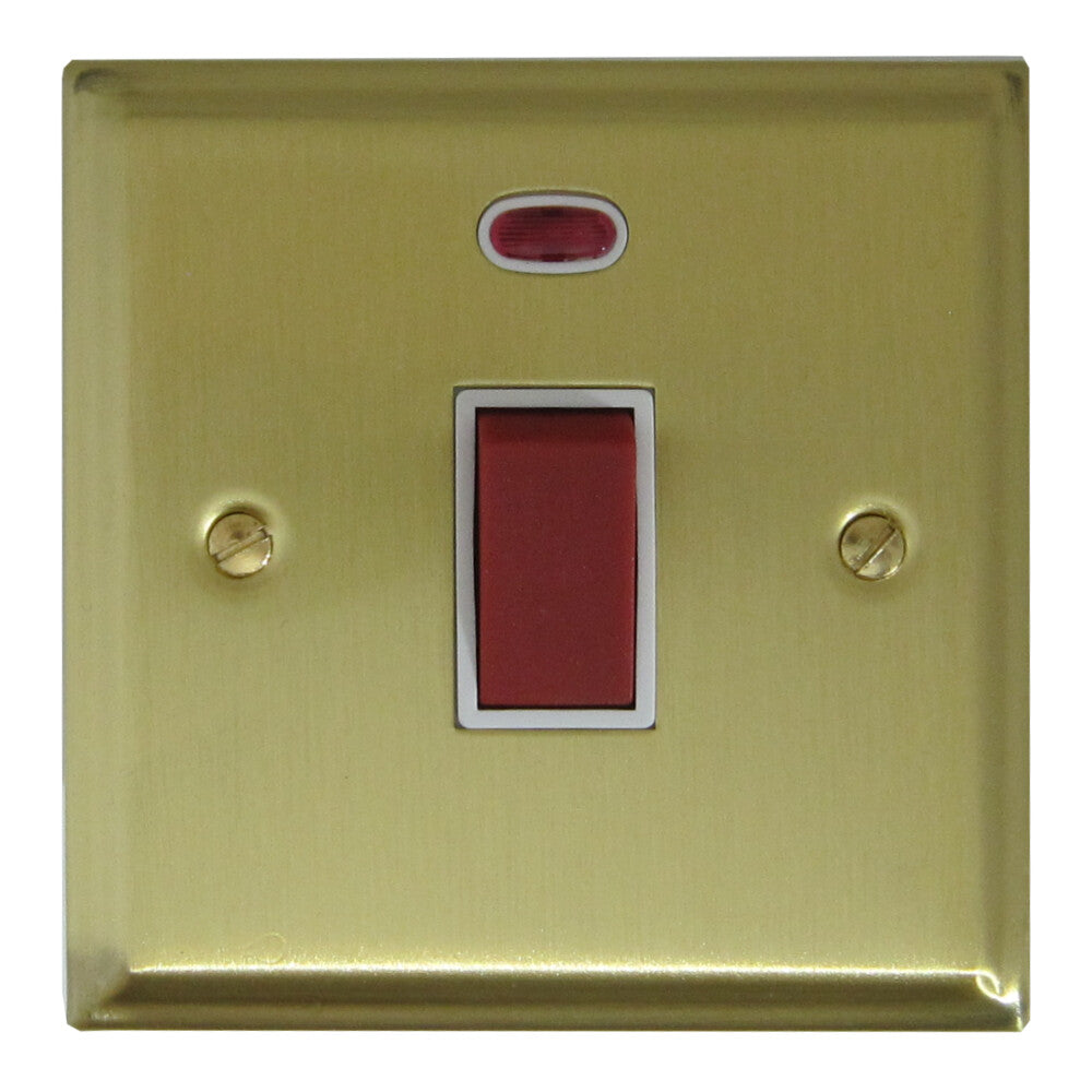 Deco Satin Brass 45Amp Dp Switch & Neon