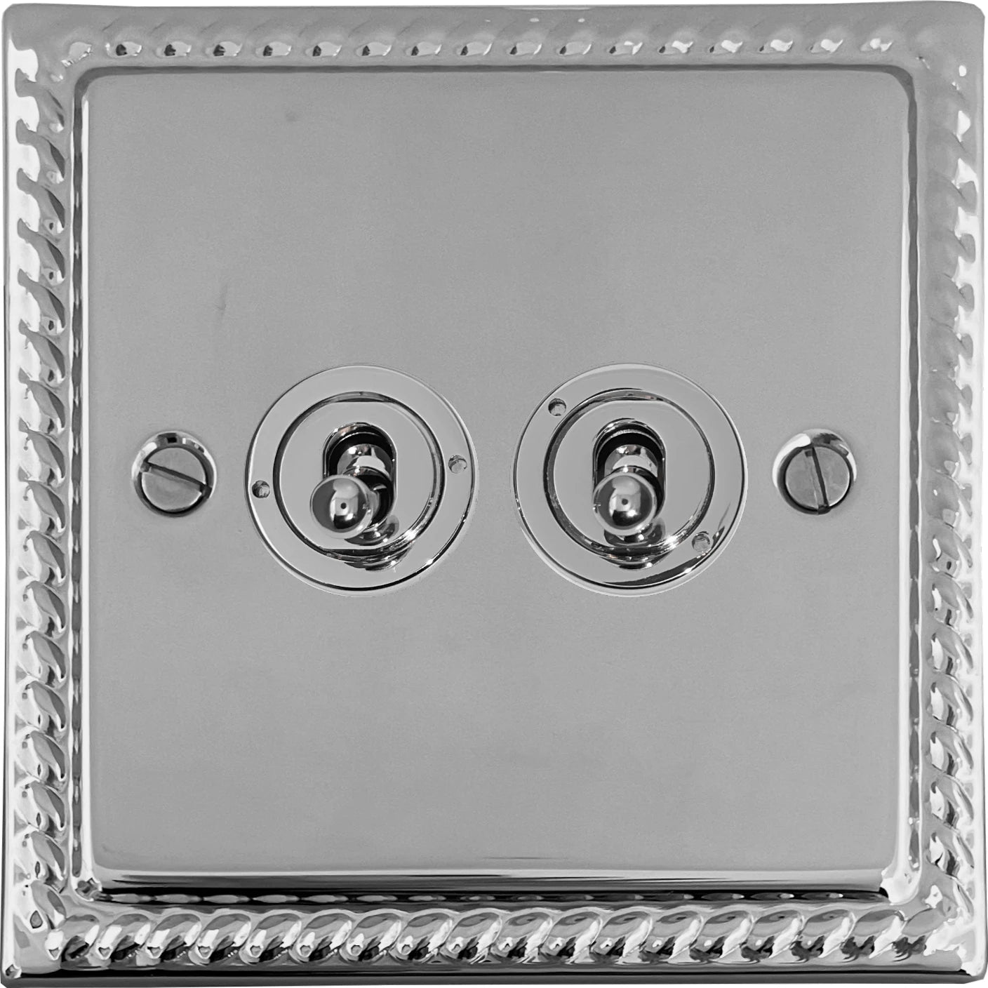Georgian Polished Chrome 2 Gang Toggle (Polished Chrome Toggle)