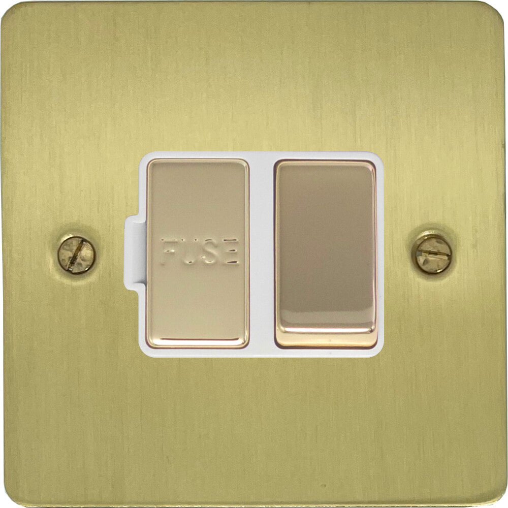 Flat Satin Brass Switch Fused Spur