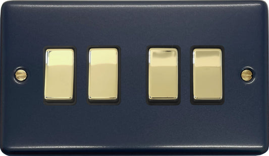Contour Blue 4 Gang Switch