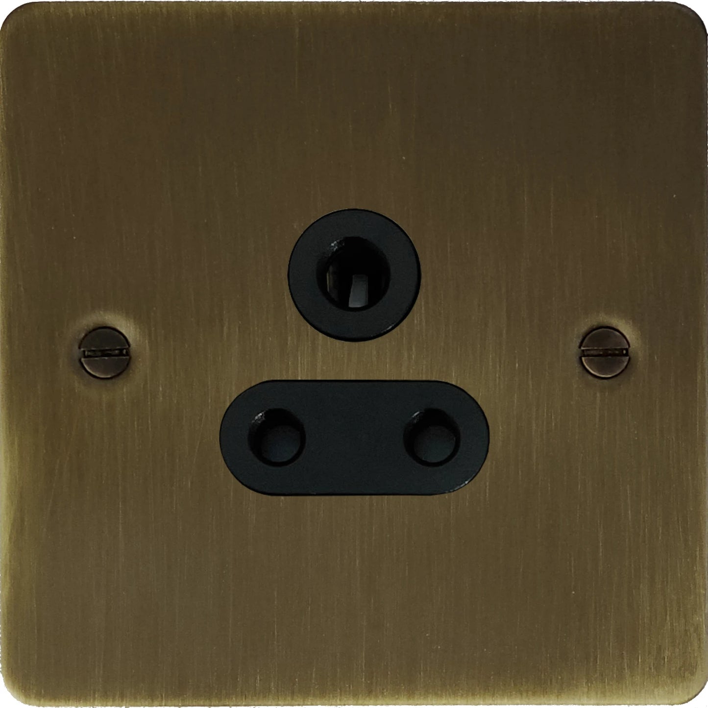 Flat Antique Brass 5 Amp Socket