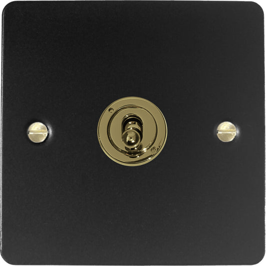 Flat Black Intermediate Toggle Switch (Brass Switch)
