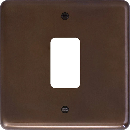 Contour Medium Bronze 1 Gang Grid Plate