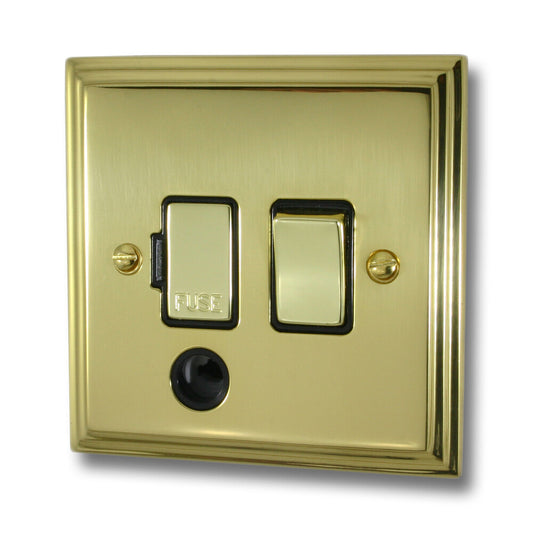 Victorian Polished Brass Switch Fused Spur & F/Out